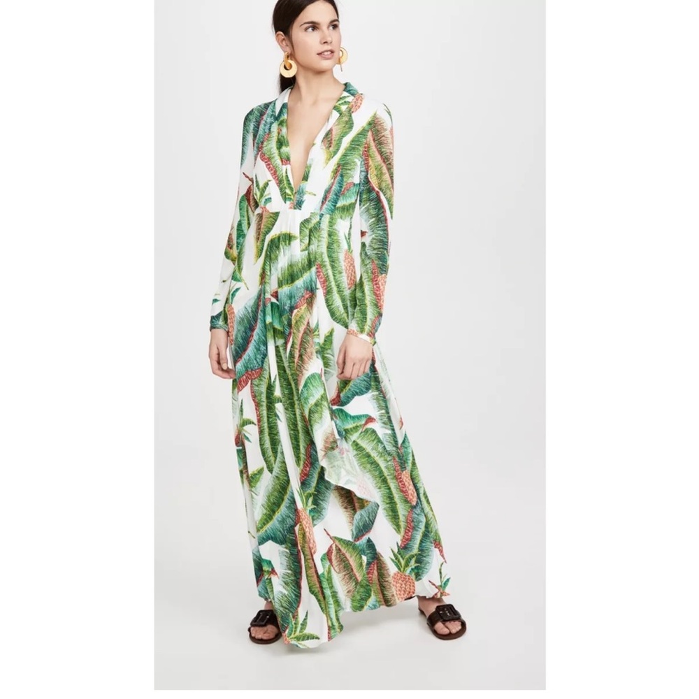 Farm Rio maxi dress in palm print.